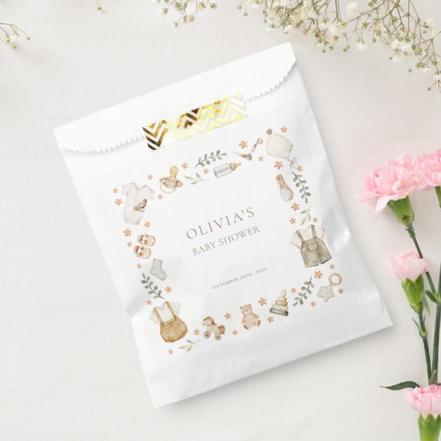 Boho Gender Neutral Vintag Baby Clothes Dusche Geschenktütchen (Versiegelt)