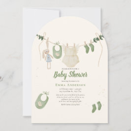 Boho Gender Neutral Vintag Baby Rustikale Dusche Einladung