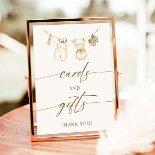 Boho Gender Reveal Cards and Gifts Sign Poster