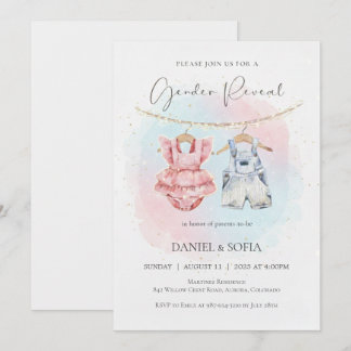 Boho Gender Reveal Invitation Neutral Baby Einladung