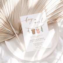Boho Gender Reveal Invite | Neutrale Geschlechterd