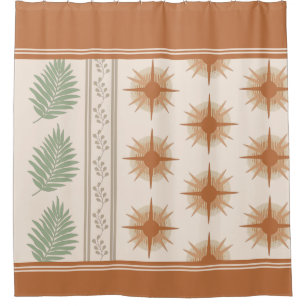 Boho Geo Botanischer Duschvorhang