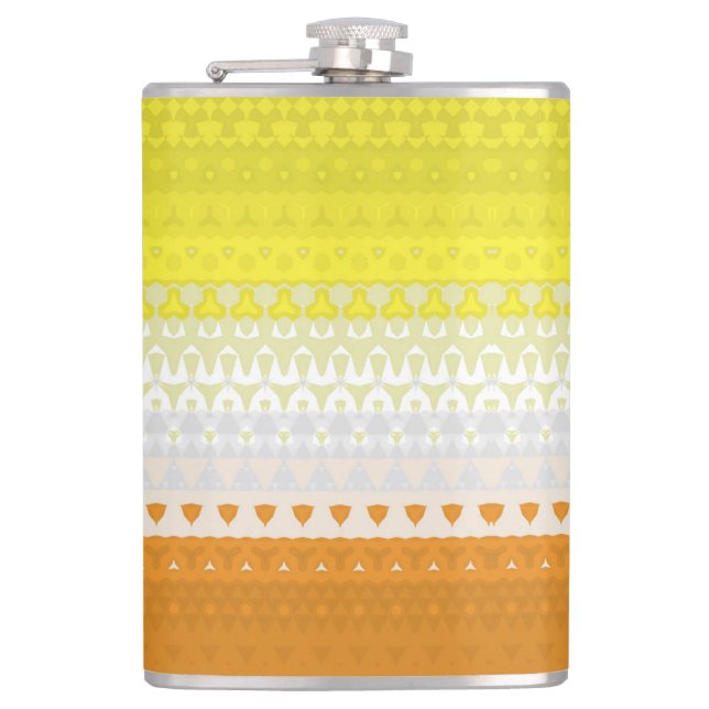Boho Geometric Abstrakt Maverique Pride Flag Flachmann (Vorderseite)