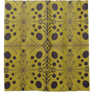 Boho Geometric Arrow Green Pattern Duschvorhang