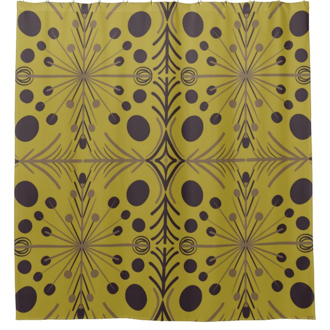 Boho Geometric Arrow Green Pattern Duschvorhang (Vorderseite)