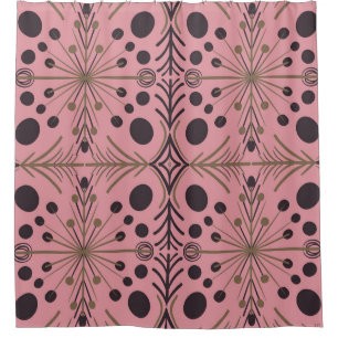 Boho Geometric Arrow Pink Pattern Duschvorhang