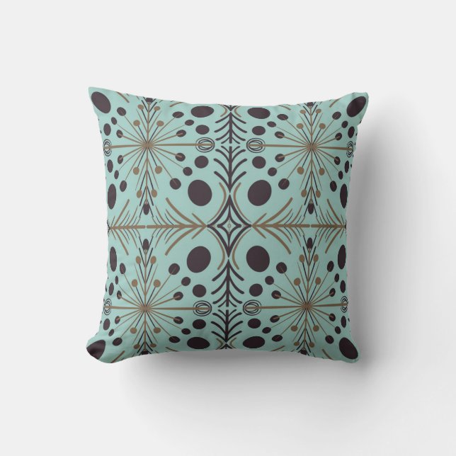 Boho Geometric Arrow Turquoise Pattern Kissen (Vorderseite)
