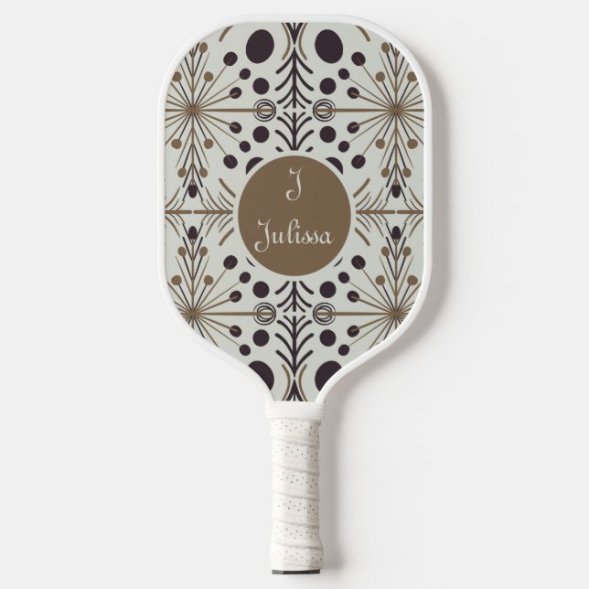 Boho Geometric Arrow White Pickleball Schläger (Vorderseite)