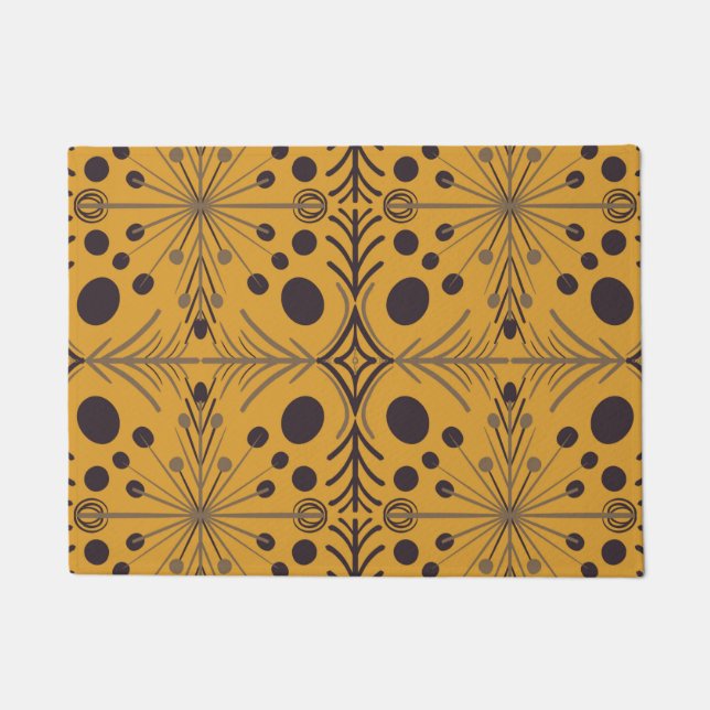 Boho Geometric Arrow Yellow Pattern Fußmatte (Vorderseite)