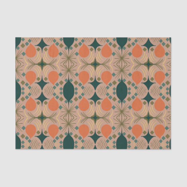Boho Geometric Diamond Pastel Pattern Seidenpapier (Vorderseite)