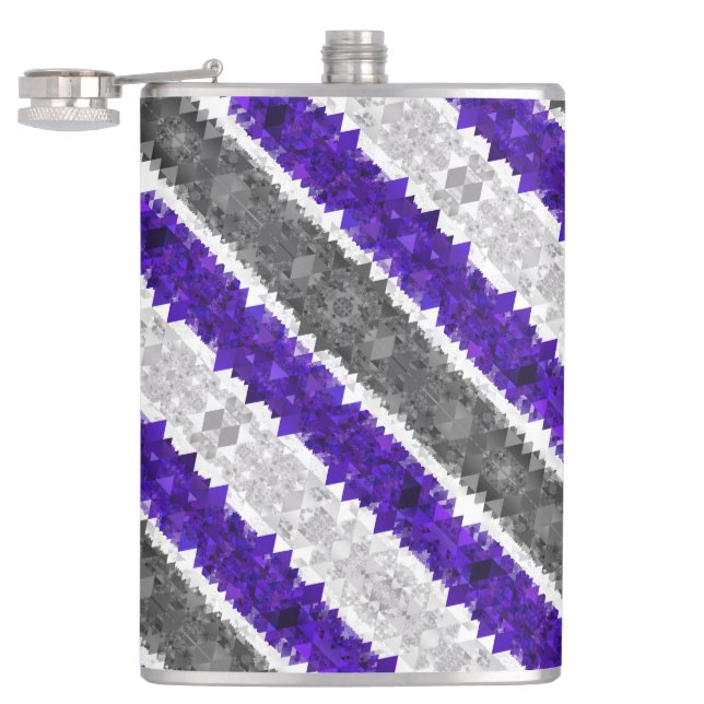 Boho Geometric Mod Retro Greygender Prix Flag Flachmann (Geöffnet)