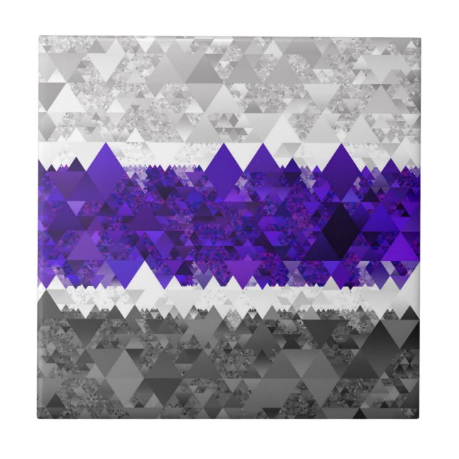 Boho Geometric Mod Retro Greygender Prix Flag Fliese (Vorderseite)