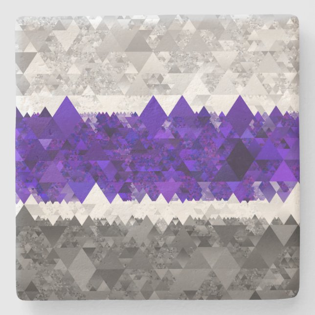 Boho Geometric Mod Retro Greygender Prix Flag Steinuntersetzer (Vorderseite)
