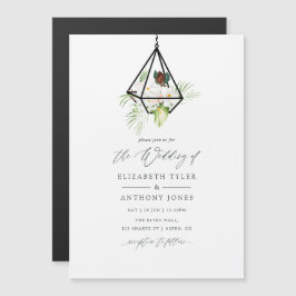 Boho Geometric Terrarium Floral Wedding Magneteinladung