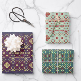 Boho Geometric Tribal Inspiriert Muster Geschenkpapier Set