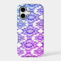 Boho Geometric Watercolor Muster Blau Lila