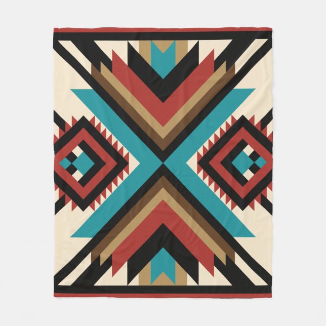 Boho-Geometrisch Fleecedecke (Vorderseite)