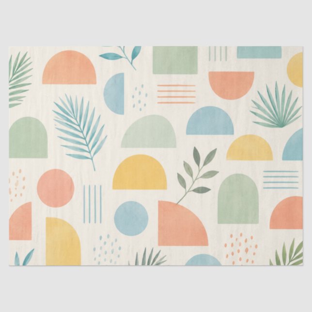 Boho Geometrisch Tropisch  Seidenpapier (Vorderseite)