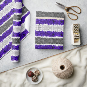Boho-Geometrischer-Mod-Retro-Greygender-Stolz-Flag Geschenkpapier