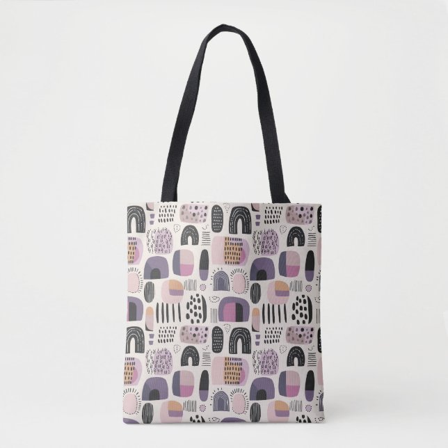 Boho geometrisches abstraktes Muster Tasche (Vorderseite)