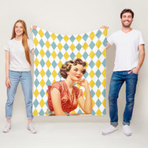 Boho geometrisches Muster mit 50er ladys Yellow Bl