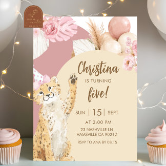 Boho Gepard Savanne Geburtstag Einladung