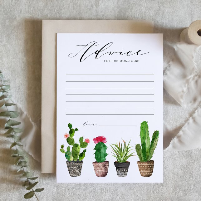 Boho gepotted Succulents & Cactus Baby Shower Rats Hinweiskarte (Von Creator hochgeladen)