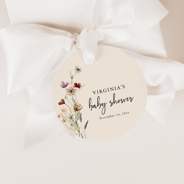 Boho Geschenkanhänger (Boho Wildflower Baby Shower Favor Tags by Painted Paperie
)