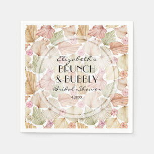 Boho getrocknete Blätter und Blumen Brautparty Serviette