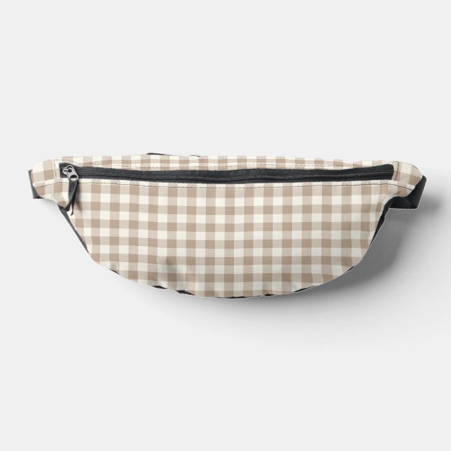 Boho-Gingham-Muster Kariert Neutral Bauchtasche (Ablage )