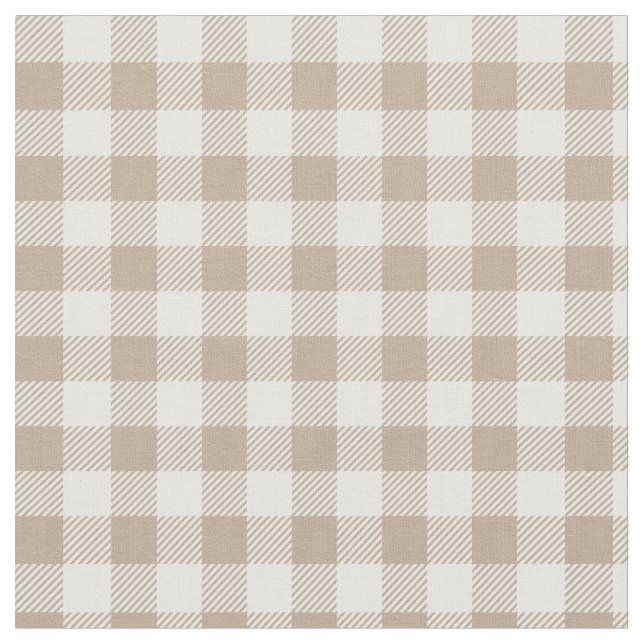 Boho-Gingham-Muster Kariert Neutral Stoff (Nahaufnahme)