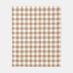 Boho-Gingham-Muster Karo kariert Beige Braun Fleecedecke