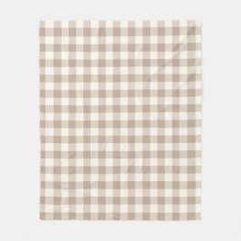Boho-Gingham-Muster Karo neutral Fleecedecke