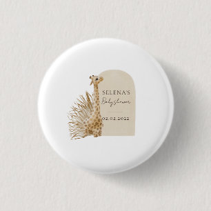 Boho Giraffe Baby Shower Button
