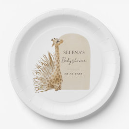 Boho Giraffe Baby Shower Pappteller
