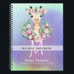 Boho GIRAFFE Baby Showplaner Notebook Journal Notizbuch<br><div class="desc">Schöne Aquarellbilder einer Giraffe mit hübsch rosa und lila boho Blume zum Dekorieren. Fügen Sie Ihren eigenen Text,  Monogramm,  Namen,  um ein einzigartiges personalisiertes Baby Duschgeschenk für Mütter zu sein.</div>