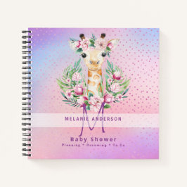 Boho GIRAFFE Baby Showplaner Notebook Journal Notizbuch