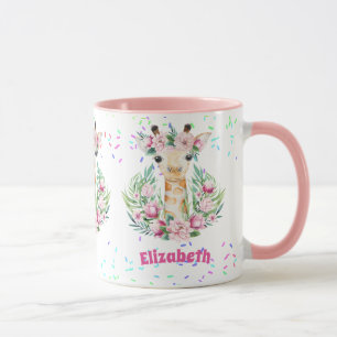 Boho Giraffe-Blume: Mädchen, Teens Geschenke Tasse
