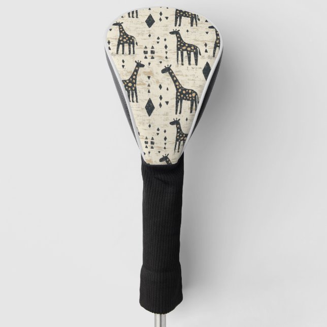 Boho-Giraffe-Stammesmuster Golf Headcover (Vorderseite)
