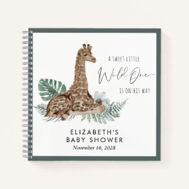 Boho Giraffe Watercolor Babydusche Gästebuch Notizbuch