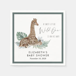 Boho Giraffe Watercolor Babydusche Serviette