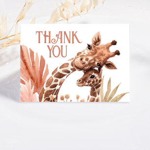 Boho-Giraffen-Safari-Dankeskarten gefaltet Dankeskarte