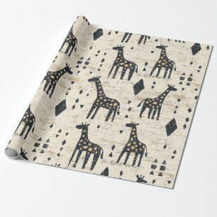Boho-Giraffen-Stammesmuster Geschenkpapier