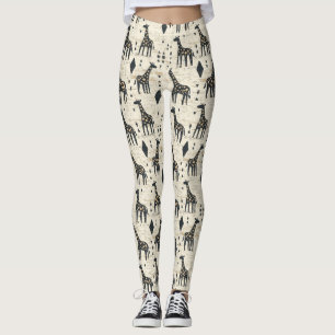 Boho-Giraffen-Stammesmuster Leggings