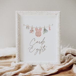 Boho Girl Baby Clothes Kinderduschkarten und Gesch Poster