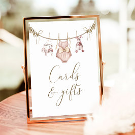 Boho Girl Baby Clothes Kinderduschkarten und Gesch Poster