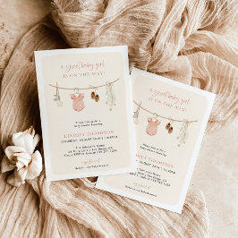 Boho Girl Baby Shower | Babykleidung für Mädchen Einladung