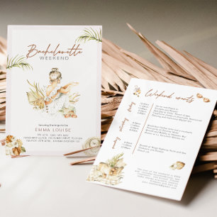Boho Girl Beach Pampas Grass Bachelorette Einladung