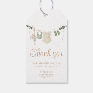 Boho Girl Bekleidungslinie Baby Shower Guest Danke Geschenkanhänger