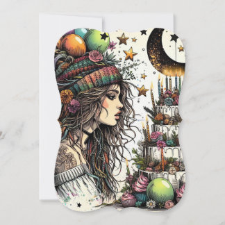 Boho Girl Birthday Card | Grußkarte